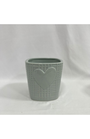 Vaso Verde Coração Grande