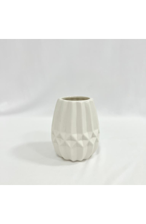 Vaso Branco Riscado Decorativo