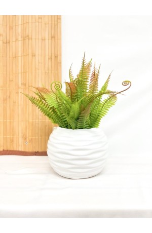 Vaso Branco Ondulado Decorativo Cerâmica