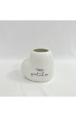 Vaso Coração Cerâmica - 