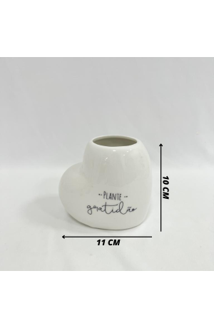 Vaso Coração Cerâmica - 