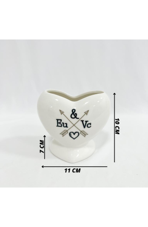 Vaso Coração de Cerâmica - 