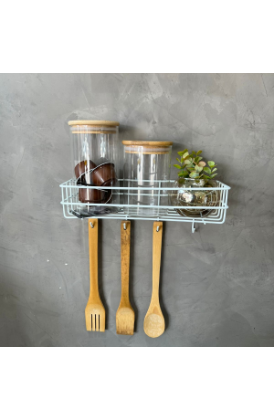 Suporte Branco de Metal com Gancho