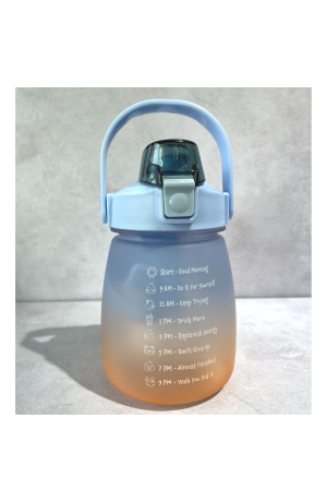 Garrafa Squeeze Azul com Laranja de Plástico 900ml