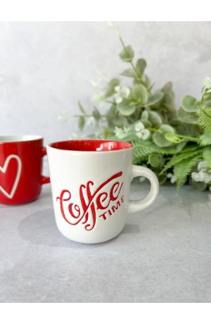 Caneca de Porcelana Coffe Time Vermelha
