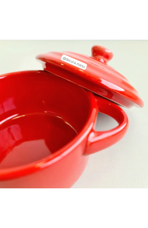 Mini Caçarola de Porcelana Farm Vermelho - Lyor