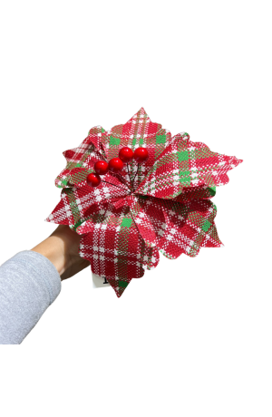 Pick Vermelho Xadrez Flôr Cabo Curto