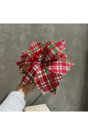 Pick Vermelho Xadrez Flôr Cabo Curto