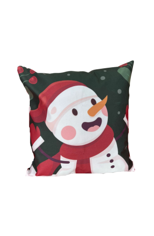 Capa de Almofada Boneco de Neve Natal Veludo 43x43cm