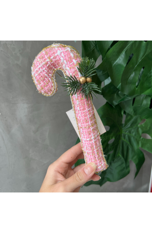 Enfeite Bengala Rosa Xadrez Candy