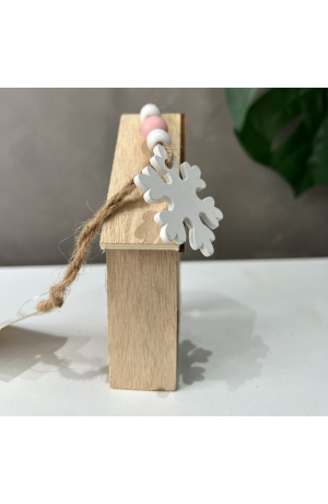 Enfeite para Pendurar Casinha de Madeira com Papai Noel