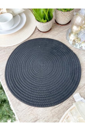 Jogo Americano Preto com Detalhes Dourado