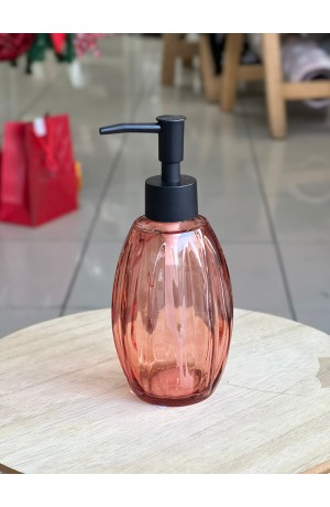 Porta Sabonete Liquido de Vidro Vermelho 320ml
