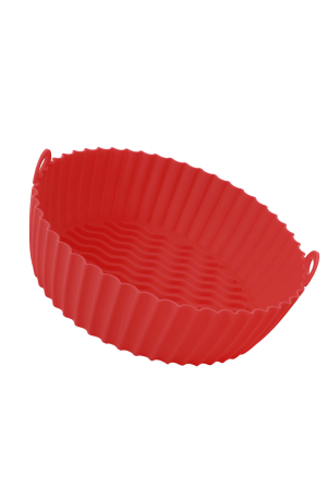 Forma de Silicone Vermelha para Air fryer  - Redonda com Alça