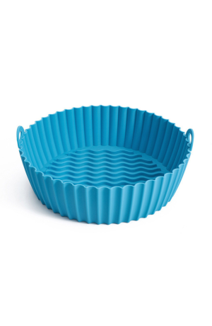 Forma Azul de Silicone para Air fryer  Redonda