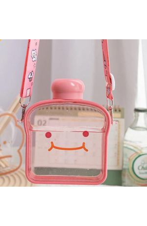 Garrafa Rosa de Plástico 380ml - Emoji