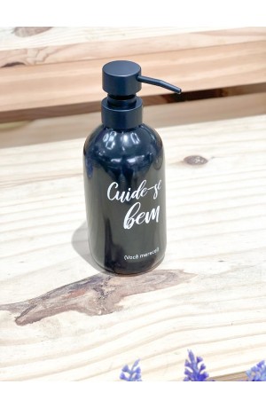 Porta Sabonete Liquido Preto de Porcelana 