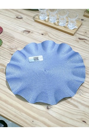 Jogo Americano Ondulado Redondo Azul