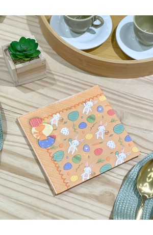 Kit Guardanapo Laranja de Papel com 10 Peças - Páscoa