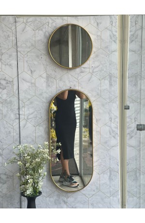 Kit 2 Espelhos Vintage Dourado