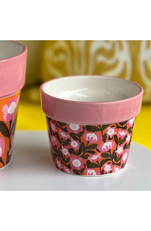 Vaso Decorativo  de Porcelana Rosa  - Flores  (P)