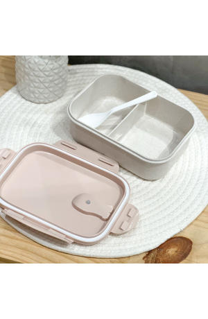 Marmita Rosa de Plástico com Colher