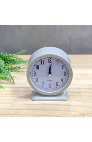 Relógio de Mesa Redondo - Cinza
