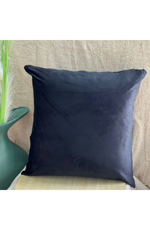 Capa de Almofada Preta de Veludo 43cm