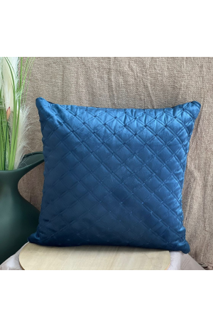 Capa de Almofada Azul de Veludo Triangular 43cm