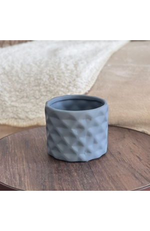 Cachepot Diamante Cinza P de Ceramica