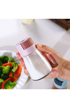 Porta Tempero de Vidro Rosa  - 180ml