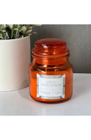 Vela Aromática com castiçal Laranja