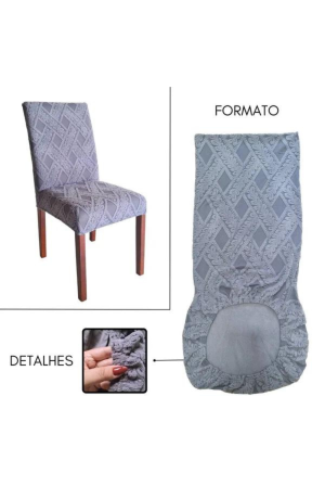 Capa de Cadeira Cinza - Old Flores