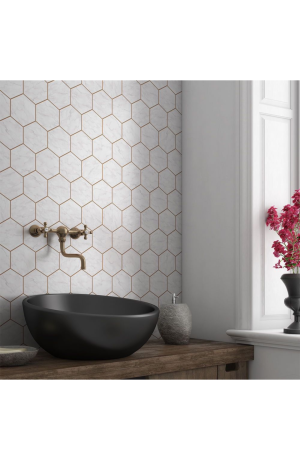 Papel de Parede Autoadesivo Geométrico Hexagonal Colmeia