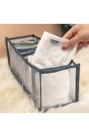 Colmeia Organizadora Cinza Multiuso de Tecido 12x12x32cm