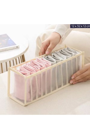 Colmeia Organizadora Bege Multiuso de Tecido 12x12x32cm