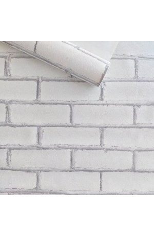 Papel de Parede Autoadesivo Tijolinho Rústico Branco