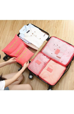 Kit Necessaire de Viagem  6 Peças -  Salmão