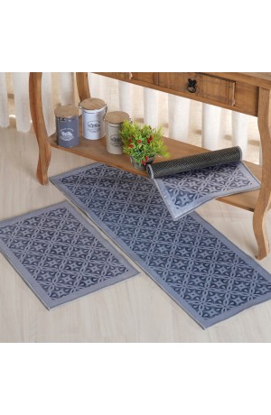  Kit Passadeira e Tapete de Cozinha 3 peças Velour Tiles