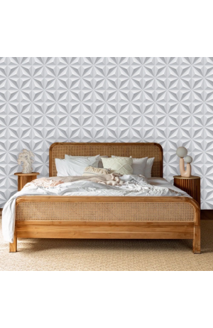 Papel de Parede 3D Cinza e Branco Autoadesivo 