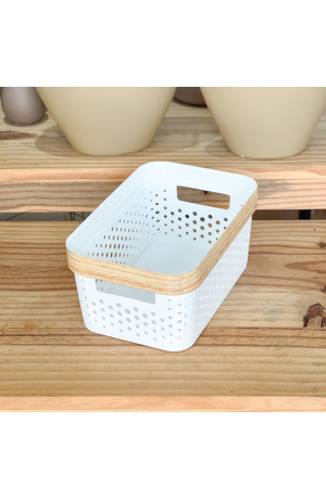 Cesto Organizador Multiuso de Plástico (P ) - Branco
