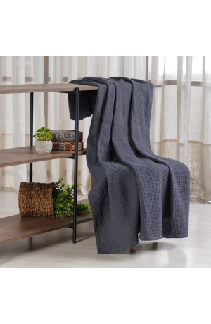 Manta Algodão Favo Tessi 1,20x1,50m Cinza Aço