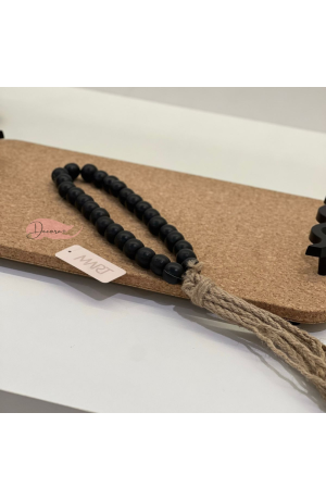 Colar Decorativo De Madeira Preto 37cm