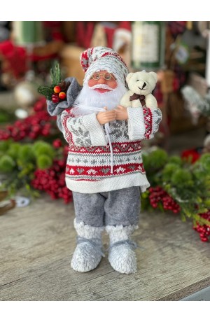Papai Noel Decorativo 30cm Camisa Branca