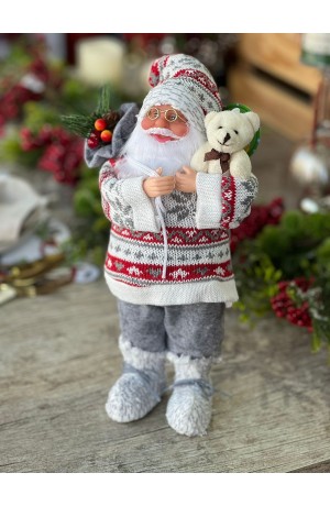 Papai Noel Decorativo 30cm Camisa Branca
