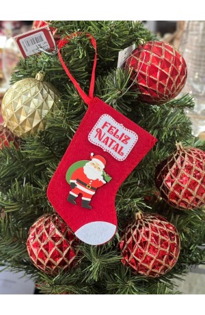 Bota Decorativa de Natal Vermelho 