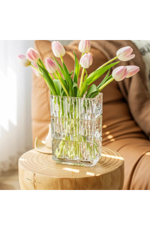 Vaso de Vidro Retangular (M) 18cm X 12cm X 7cm