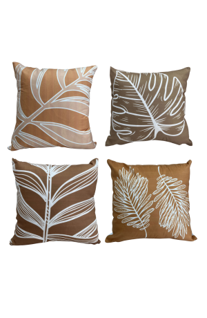 Capa de Almofada Terracota Folhagem Mod - 3  42cm X 42cm