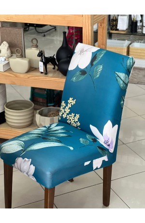 Capa de Cadeira Verde Floral em Poliéster  40cmX50cm / 45cmX65cm