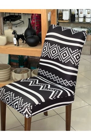 Capa de Cadeira Preta Abstrato Mod.2  - 40cm X 50cm / 45cm X 65cm